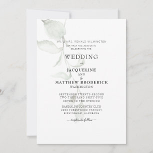 Moderne Foliage Bride Eltern Hochzeit Einladung