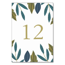 Moderne Foliage Floral Wedding Tischnummer
