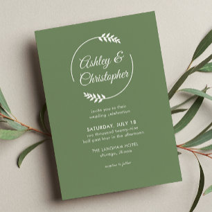 Moderne Foliage Frame Camouflage Grüne Hochzeit Einladung