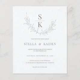 Moderne Foliage Sketch Hochzeit Einladung