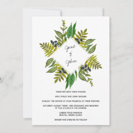 Moderne Foliage Wedding Einladung