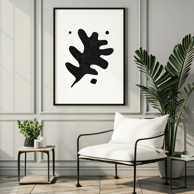 Moderne Foliation, Schwarzer Gouache Poster (Von Creator hochgeladen)