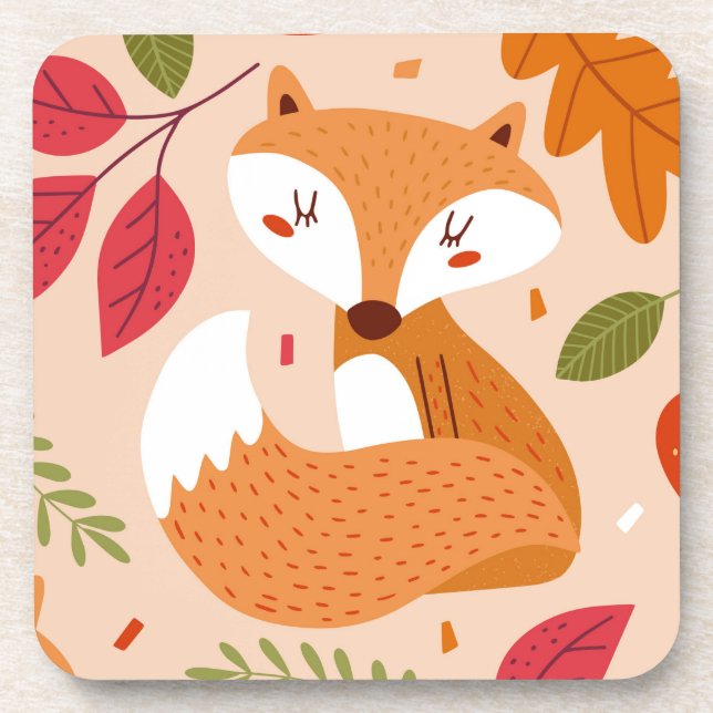 Moderne Folkfüchse Getränkeuntersetzer (Vorderseite)