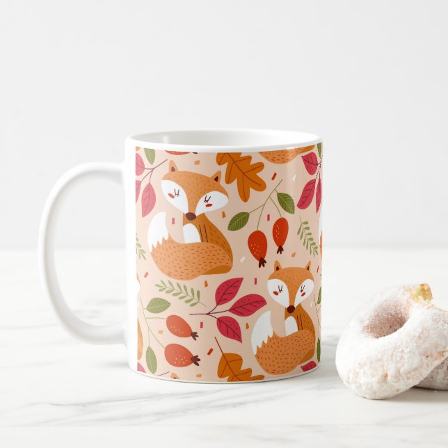 Moderne Folkfüchse Kaffeetasse (Mit Donut)