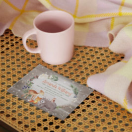 Moderne Forest Friends Berries Cotton Baby Dusche Einladung