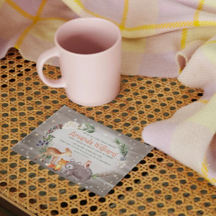 Moderne Forest Friends Berries Cotton Baby Dusche Einladung