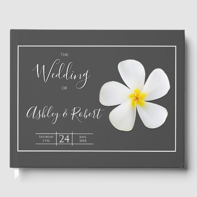 Moderne formale Klassik, weiß auf dunkelgrau, Hoch Gästebuch (Vorderseite)