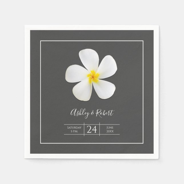 Moderne formale Klassik, weiß auf dunkelgrau, Hoch Serviette (Vorderseite)