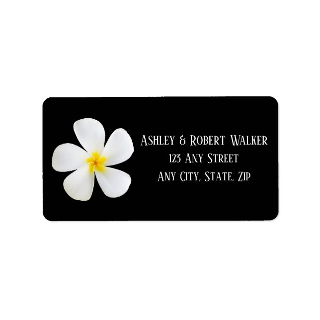 Moderne formale Klassik, weiß auf schwarz, Hochzei Adressaufkleber (Vorne)