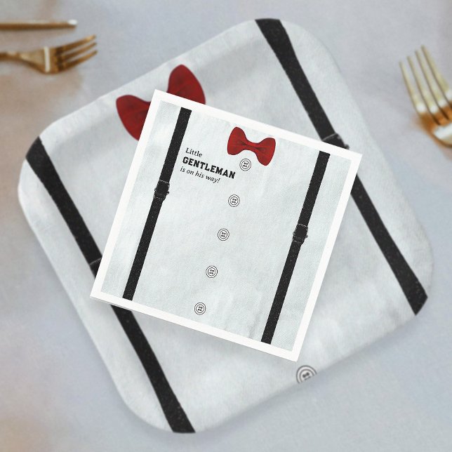 Moderne formelle kleine Gentleman Babydusche einfa Serviette (Von Creator hochgeladen)