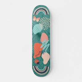 Moderne Formen Girly Rainbow Monogram Skateboard