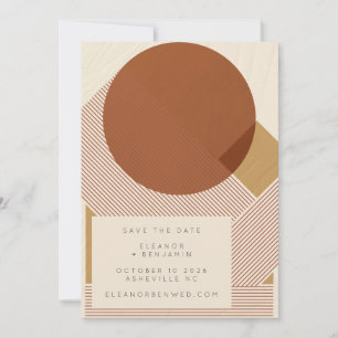 Moderne Formen Lines Copper Gold Wedding Save The Date