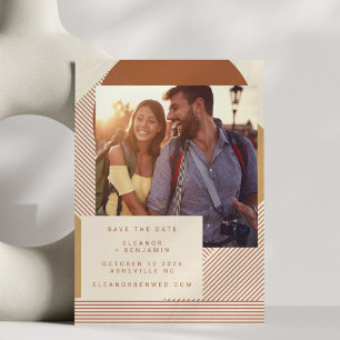 Moderne Formen Lines Terracotta Foto Wedding Save The Date