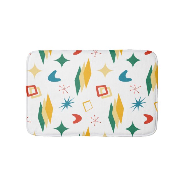 Moderne Formen - Retro-Mod, atomisch, mittelalterl Badematte (Vorderseite)