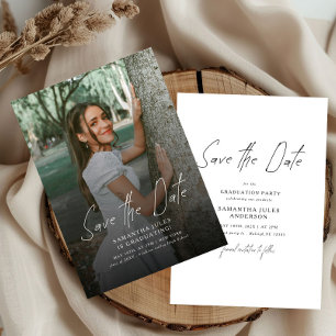 Moderne Foto-Abiturfeier Save The Date