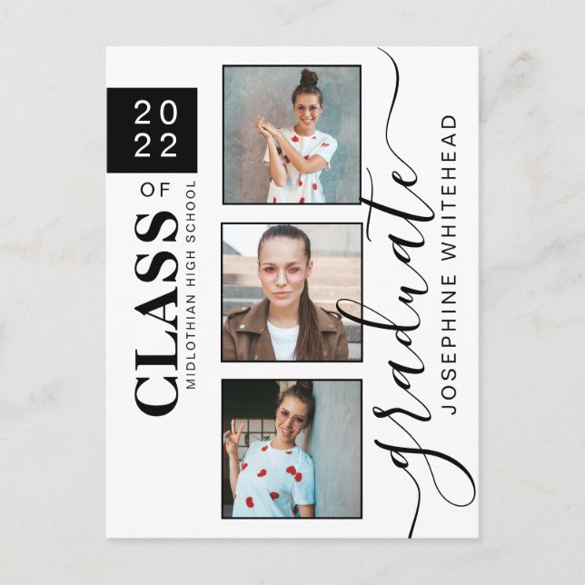 Moderne Foto Abschluss Collage 2022 Postkarte (Vorderseite)