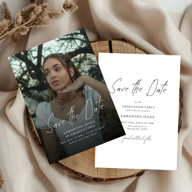 Moderne Foto-Abschluss der High School  Save The Date (Von Creator hochgeladen)