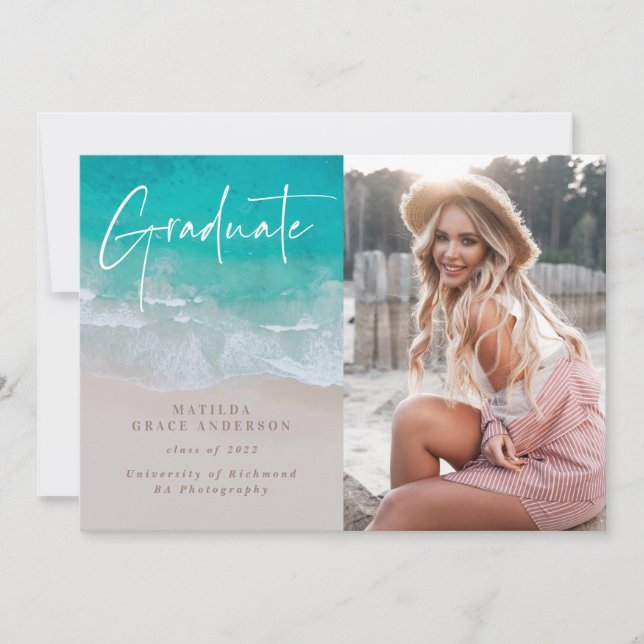 Moderne Foto Abschluss Ocean Beach Skripte (Vorderseite)