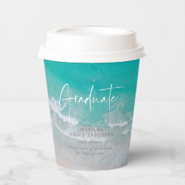 Moderne Foto Abschluss Ocean Beach Skripte Pappbecher