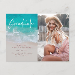 Moderne Foto Abschluss Ocean Beach Skripte Postkarte