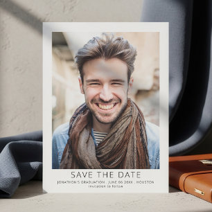 Moderne Foto-Abschlussfeier Save The Date