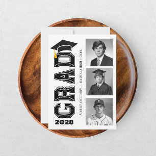 Moderne Foto-Absolventen im Baseball-Stil der Univ Einladung