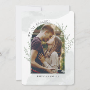 Moderne Foto-Arch Botanische Verlobung Save The Date