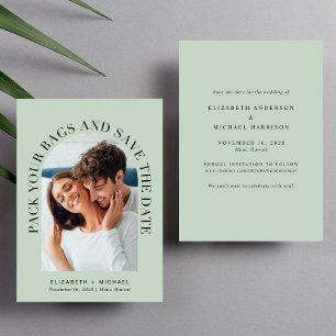 Moderne Foto Arch Zielort Hochzeit Save The Date