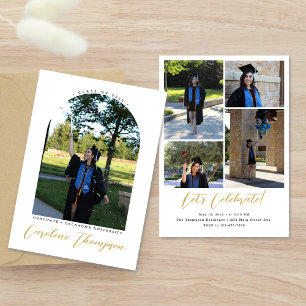 Moderne Foto-Architektur & Collage Gold Schrift Gr Einladung
