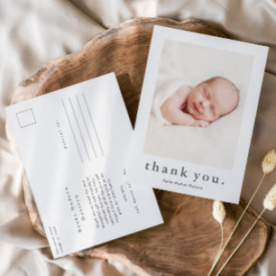 Moderne Foto Baby Danke Postkarte