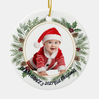 Moderne Foto-Baby-Weihnachts-Keramik-Ornament Keramik Ornament