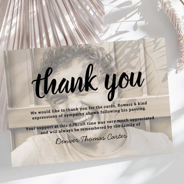 Moderne Foto Beerdigung Danke Sympathie Card (Von Creator hochgeladen)