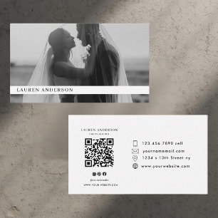 Moderne Foto Business Card mit QR Code Visitenkarte