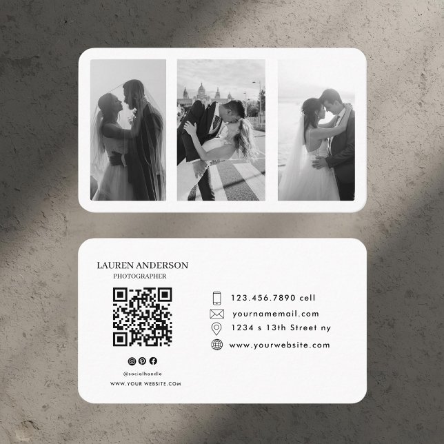 Moderne Foto Business Card mit QR Code Visitenkarte (Von Creator hochgeladen)