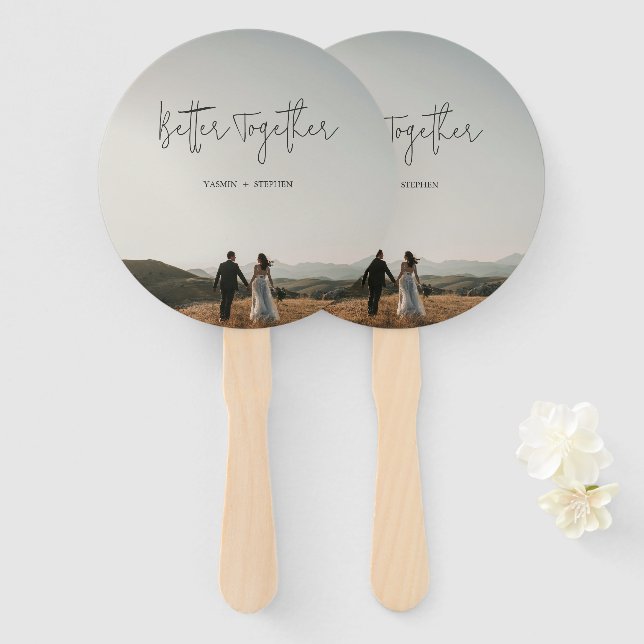 Moderne Foto-Chic-Hochzeit Fächer (Vorne und Hinten)