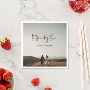 Moderne Foto-Chic-Hochzeit Serviette