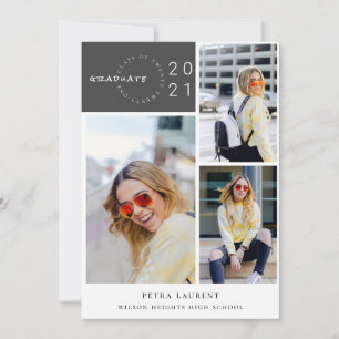 Moderne Foto Collage Abschluss Einladung