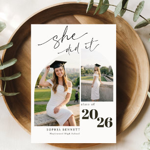 Moderne Foto-Collage-Abschlussfeier-Einladung Postkarte