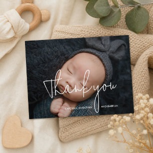 Moderne Foto-Collage-Baby-Shower-Dankeschön Feiertagspostkarte