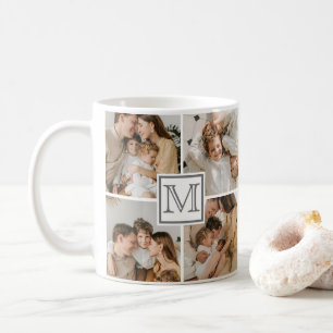 Moderne Foto Collage Benutzerdefiniertes Monogra Kaffeetasse