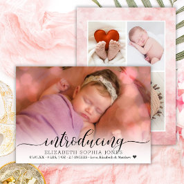Moderne Foto Collage Birth Announccard Ankündigung