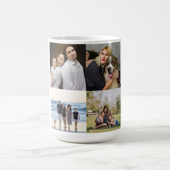 Moderne Foto Collage der 4-Familie Kaffeetasse (Mittel)