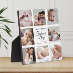 Moderne Foto Collage des ersten Vaters Fotoplatte<br><div class="desc">Etwas Besonderes für seinen ersten Vatertag: eine moderne,  trendige Instagram-freundliche Baby-Foto-Collage-Plakette mit moderner Schrift-Typografie und Ihren persönlichen Namen und Botschaften. Passen Sie Ihre wertvollen Bilder an und machen Sie daraus ein Geschenk,  über das er noch viele Jahre lachen wird.</div>