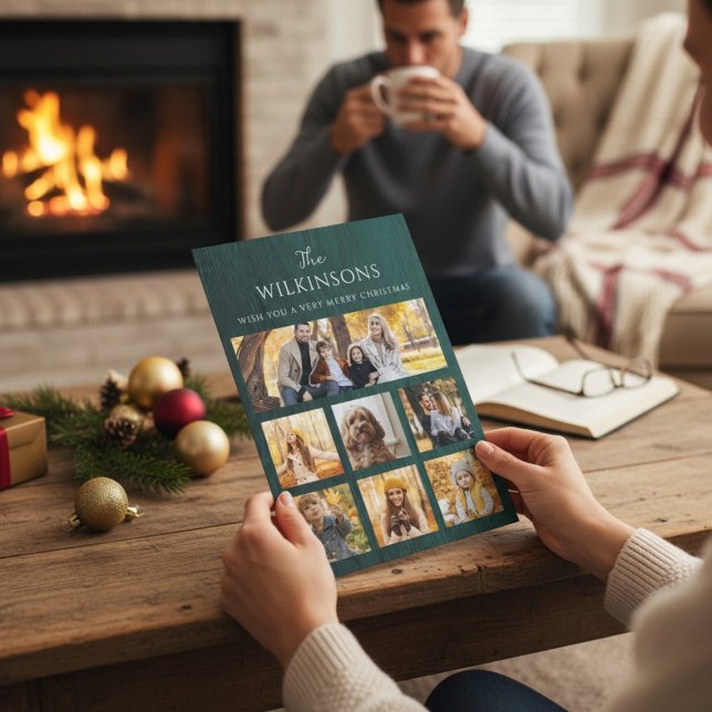 Moderne Foto Collage Doppelseitenaufenthalte Wohnu Feiertagskarte (Von Creator hochgeladen)