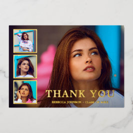 Moderne Foto Collage Eleganter Abschluss Folieneinladung