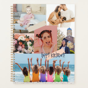 Moderne Foto Collage Glücklich Geburtstag Niedlich Planer