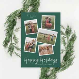 Moderne Foto Collage Happy Holidays Feiertagskarte