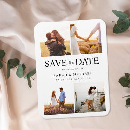 Moderne Foto-Collage Hochzeit - Save the Date Magnet