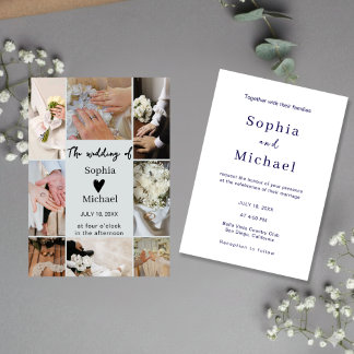 Moderne Foto-Collage-Hochzeitseinladung Einladung