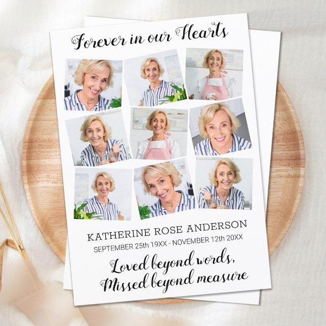 Moderne Foto Collage Memorial Keepake Beerdigung Dankeskarte (Von Creator hochgeladen)